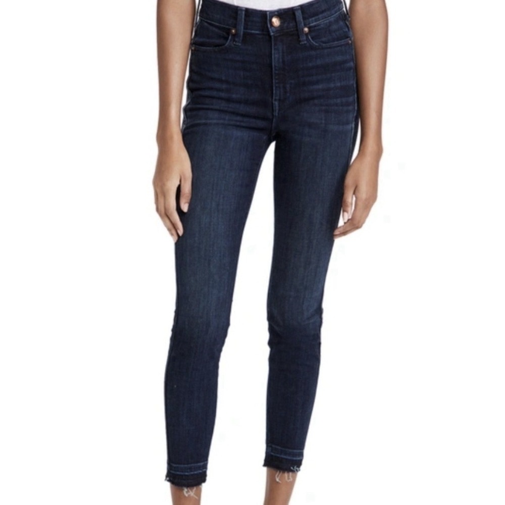 AYR Jeans The Riser High Rise Stretch Raw Hem Dark Blue‎ Denim Women's 29/32